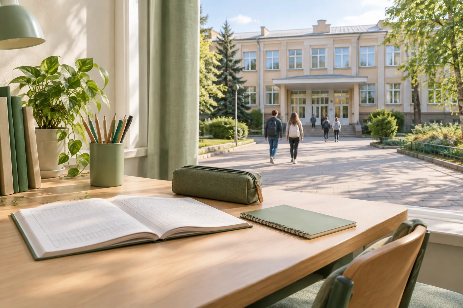 Учень готується до тесту НМТ за ноутбуком